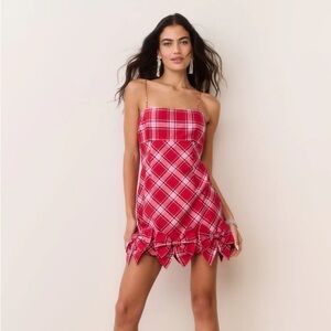 LoveShackFancy Red Plaid Dress